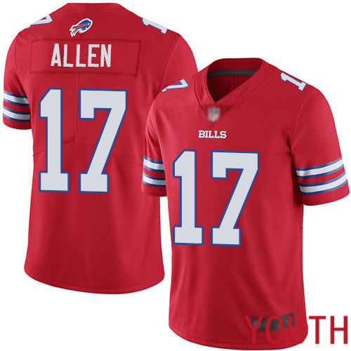 Youth Buffalo Bills #17 Josh Allen Limited Red Rush Vapor Untouchable NFL Jersey->youth nfl jersey->Youth Jersey